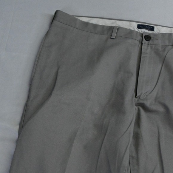 Lands' End 38 x 29 Gray‎ Tailored Fit Flat Front Mens Chino Pants - Picture 2 of 7